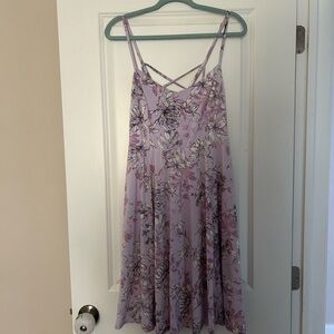 Floral Lavender Spaghetti Strap Dress